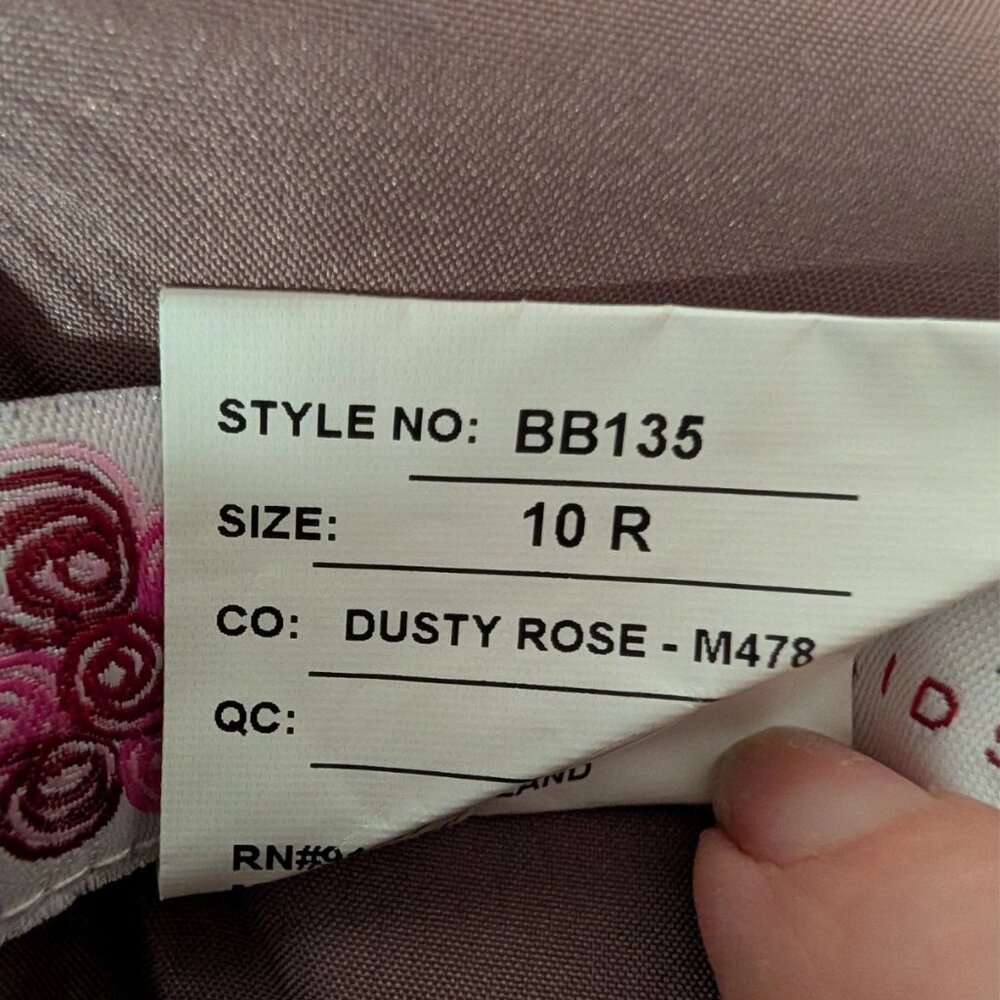Bella Dusty Rose Pink BB135 Maxi Sleeveless Formal Dress Size 10 - Picture 15 of 15
